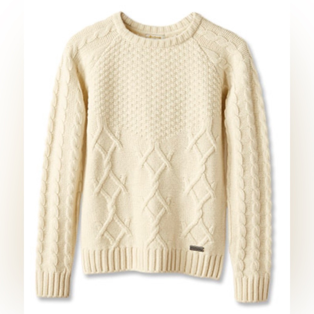 NWOT Barbour Ursula Cable Knit Sweater 100% Lambswool US 12 UK 16 Cream